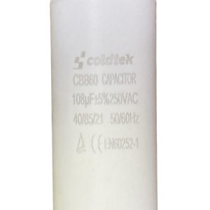 CAPACITOR TRABAJO PLASTICO BLANCO 108 MF 250V