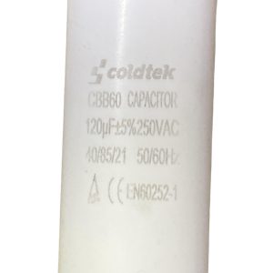 CAPACITOR TRABAJO PLASTICO BLANCO 120 MF 250V