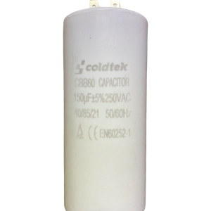 CAPACITOR TRABAJO PLASTICO BLANCO 150 MF 250V