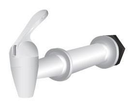 VALVULA BLANCA Y CONECTOR PARA PORTAGARRAFONES TIPO GOTA CON CUERDA DE 3/4