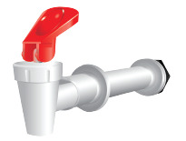 VALVULA ROJA Y CONECTOR PARA PORTAGARRAFONES CON CUERDA DE 3/4