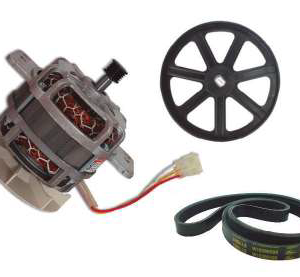 MOTOR CON POLEA Y BANDA PARA LAVADORAS REDONDA ACROS -SUPERMATIC KIT W910010005 - 8057753 - W10731739