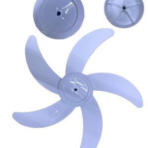 ASPA VENTILADOR DE PISO 3 ALAS BLANCA HELICE AUSTROS - ALTEA 16" FRENTE MEDIA CAÑA - ATRAS RANURA