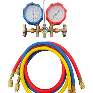 MANOMETRO MANIFOLD SIN MIRILLA PARA GAS R410A - R22 - R404 MANGUERAS 36"